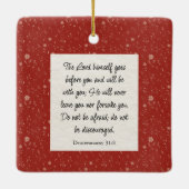 Deuteronomium 31:8 Bijbelvers Afbeelding Keramisch Ornament (Achterkant)