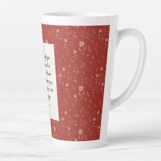 Deuteronomium 31:8 Bijbelvers Afbeelding Latte Mok (Rechts)