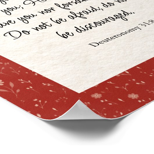 Deuteronomium 31:8 Bijbelvers Afbeelding Poster (Hoek)