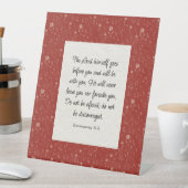 Deuteronomium 31:8 Bijbelvers Afbeelding Reclamebord Met Voetstuk (Insitu)