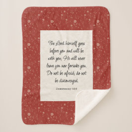 Deuteronomium 31:8 Bijbelvers Afbeelding Sherpa Deken