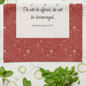 Deuteronomium 31:8 Bijbelvers Afbeelding Theedoek (Gevouwen)