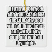 Deuteronomium 6:5 KJV Bijbel Verse Keramisch Ornament (Voorkant)