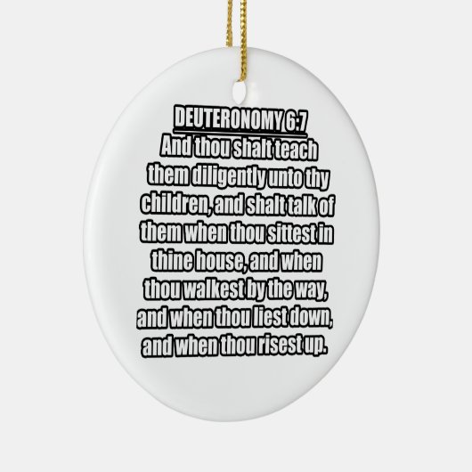 Deuteronomium 6:7 KJV Bijbel Verse Keramisch Ornament (Rechts)