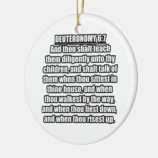 Deuteronomium 6:7 KJV Bijbel Verse Keramisch Ornament (Links)