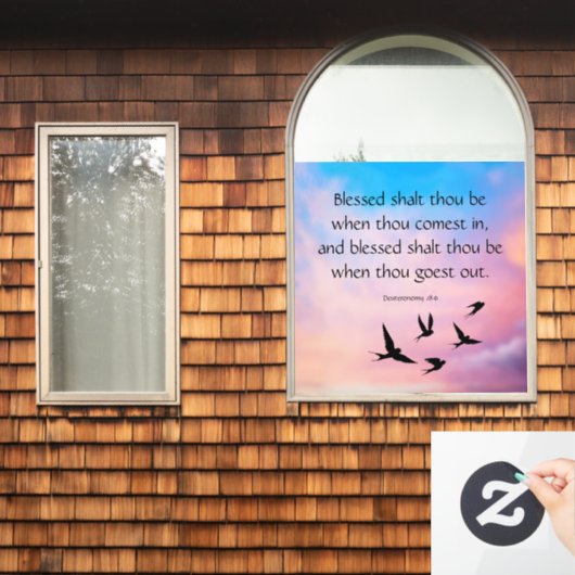 Deuteronomy 28:6 raamsticker (Huis Raam)