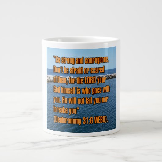 Deuteronomy 31:6 WEBU Mug Grote Koffiekop (Voorkant)