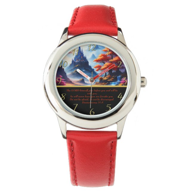 Deuteronomy 31:8 bergmeer  horloge (Voorkant)