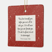 Deuteronomy 31:8 Bijbelvers Afbeelding Keramisch Ornament (Links)