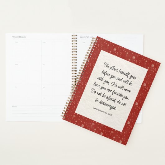 Deuteronomy 31:8 Bijbelvers afbeelding Planner (Display)