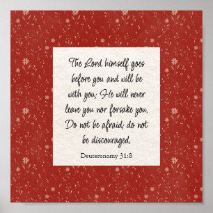 Deuteronomy 31:8 Bijbelvers Afbeelding Poster