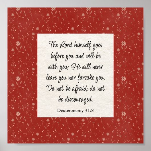 Deuteronomy 31:8 Bijbelvers Afbeelding Poster (Voorkant)