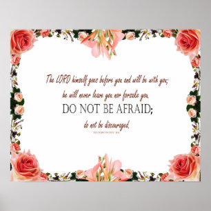 Deuteronomy 31:8, wees niet bevreesd, Décor Poster