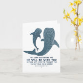 Deuteronomy 31_8 Whale Shark Christian Faith Pun O Kaart (Gele Bloem)