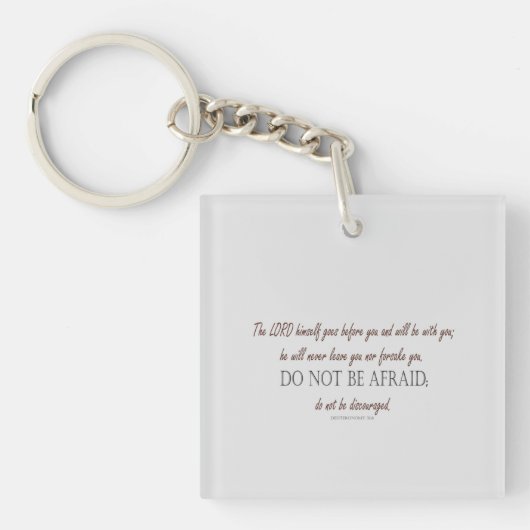 Deuteronomy 31 Do Not Be Afraid, Floral Borders Sleutelhanger (voorkant)