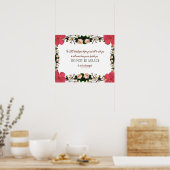 Deuteronomy 31, Do not be afraid, Red Floral Poster (Keuken)