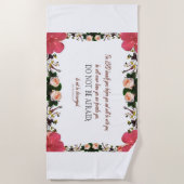 Deuteronomy 31, Do not be afraid, Red Floral Strandlaken (Voorkant)
