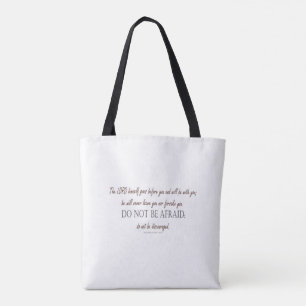 Deuteronomy 31 Wees niet bang, bloemranden Tote Bag