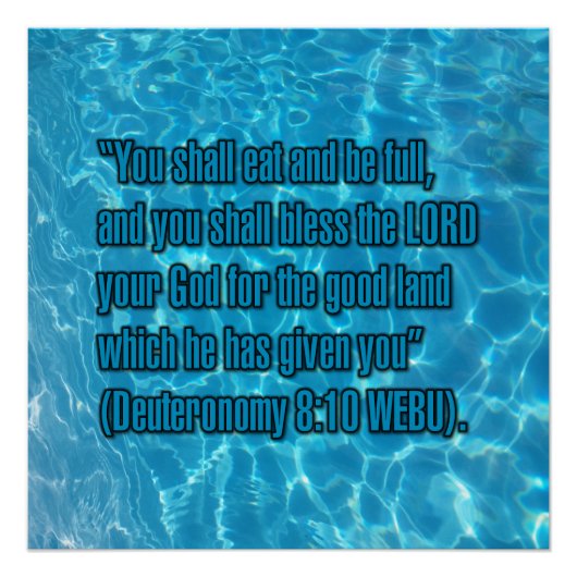 Deuteronomy 8:10 WEBU Perfect Poster (Voorkant)