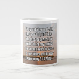 Deuteronomy 8:18 WEBU Mug Grote Koffiekop