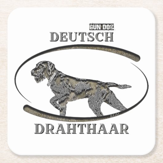 Deutsch Drahthaar, Beste pistool hond Kartonnen Onderzetters (Voorkant)
