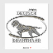 Deutsch Drahthaar, Beste pistool hond Sticker (Vel)
