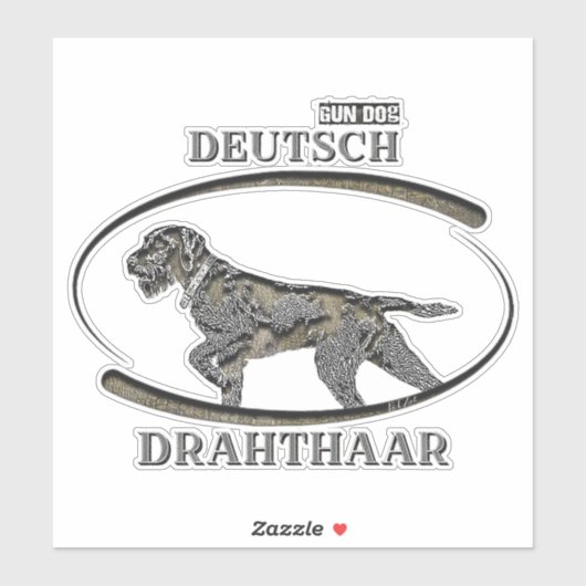Deutsch Drahthaar, Beste pistool hond Sticker (Vel)