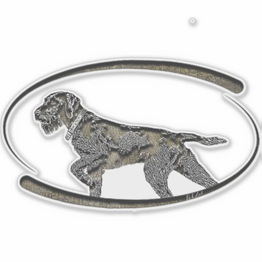 Deutsch Drahthaar, Beste pistool hond Sticker (Voorkant)