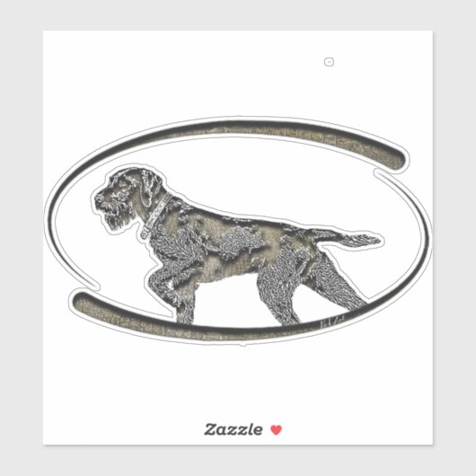 Deutsch Drahthaar, Beste pistool hond Sticker (Vel)