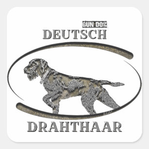 Deutsch Drahthaar, Beste pistool hond Vierkante Sticker