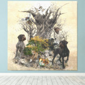 Deutsch Drahthaar Canvas Afdruk (Insitu (Houten vloer))