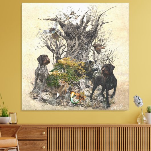 Deutsch Drahthaar Canvas Afdruk (Insitu (Woonkamer))