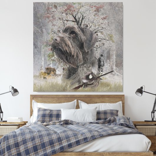 Deutsch Drahthaar Canvas Afdruk (Insitu (Slaapkamer))