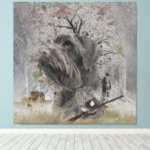 Deutsch Drahthaar Canvas Afdruk (Insitu (Houten vloer))