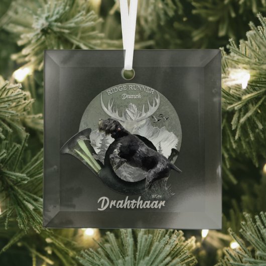 Deutsch Drahthaar Glas Ornament (Insitu)