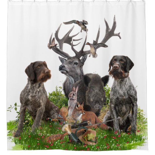 Deutsch Drahthaar (GWP) Shower Curtain Douchegordijn (Voorkant)