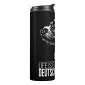 Deutsch Drahthaar leven is beter hond gezegde Thermosbeker (Gedraaid links)