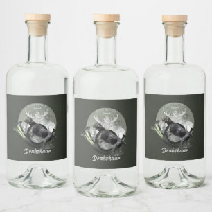 Deutsch Drahthaar Likeurfles Etiket