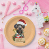Deutsch Drahthaar, Prettig kerstfeest! Magneet kno Papieren Bordje (Feest)