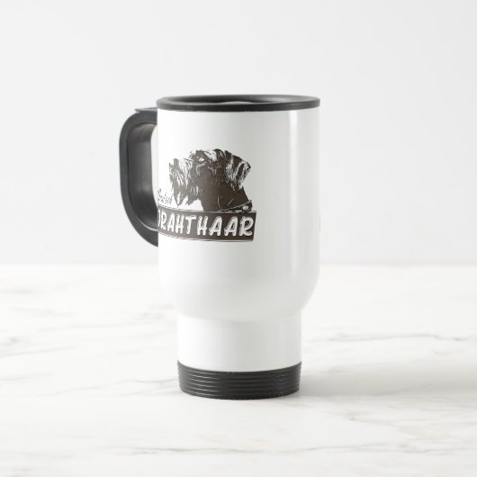 Deutsch Drahthaar Travel Mug Reisbeker (Voorkant links)