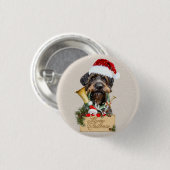 Deutsch Drahthaar, vrolijk kerstfeest! Magnet Ronde Button 3,2 Cm (Voorkant /achterkant)