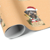 Deutsch Drahthaar, vrolijk kerstfeest! MagnetButto Cadeaupapier (Rol Hoek)