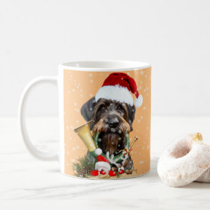 Deutsch Drahthaar, vrolijk kerstfeest! MagnetButto Koffiemok