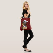 Deutsch Drahthaar, vrolijk kerstfeest! MagnetButto Tote Bag (Op model)
