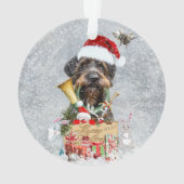 Deutsch Drahthaar, vrolijk kerstfeest! Ornament (achterkant)