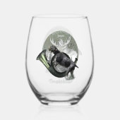 Deutsch Drahthaar Wijnglas Zonder Voet (Voorkant)