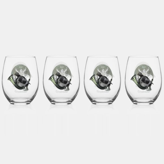 Deutsch Drahthaar Wijnglas Zonder Voet (Voorkant)