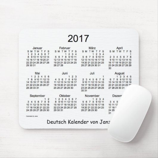 Deutsch Kalender 2017 Muismat (Met muis)