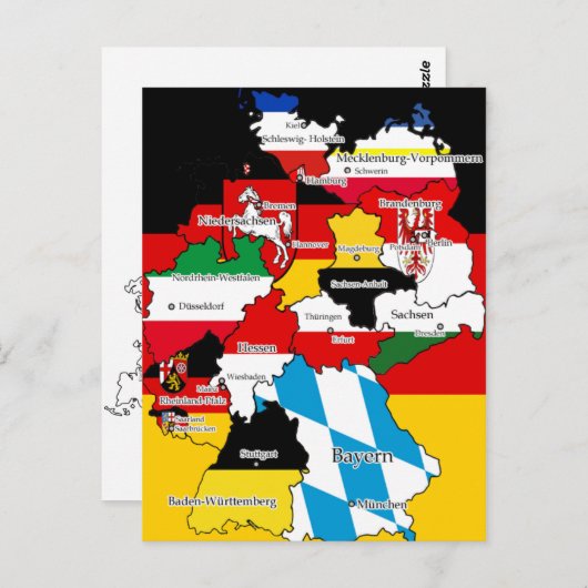 Deutsche Bundesländer Briefkaart (Voorkant / Achterkant)