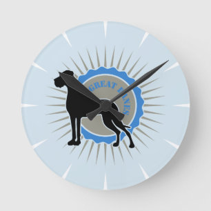 Deutsche Dogge auf blau elegant Ronde Klok